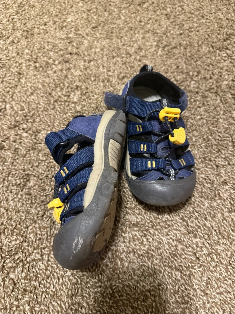 Keen Kids Navy Blue Closed-Toe Sandals with Yellow Accents